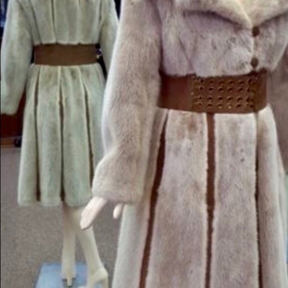 Gorgeous beige and white mink fur and suede!